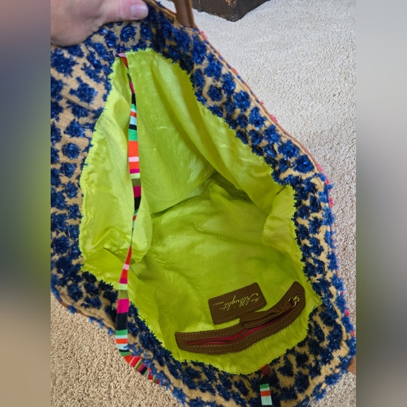 Miss Albright Anthropologie Womens Large Colorful Pink Tote Bag - Picture 6 of 8